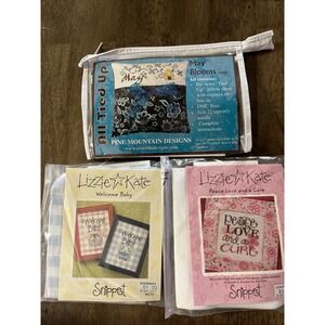 Cross Stitch Kits Lot Of 3 Pine Mountain Lizzie Kate New